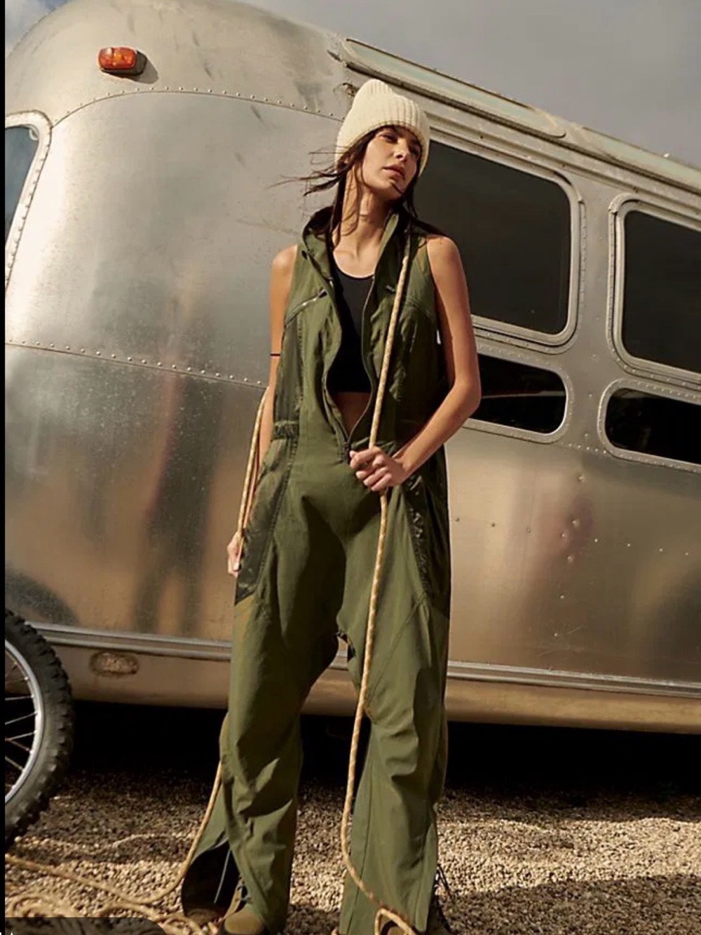 NWOT Free People Movement Olive Green Alignment Jumpsuit